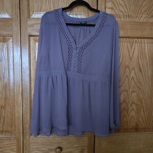 Torrid Sheer Lavender Plus Size Top